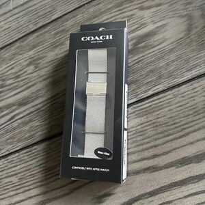 NWT Coach Apple Watch silver band 38/40mm
